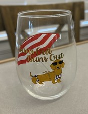 SLANT Collections Stemless Wine Glass (Suns Out Buns Out) Dashund Dog