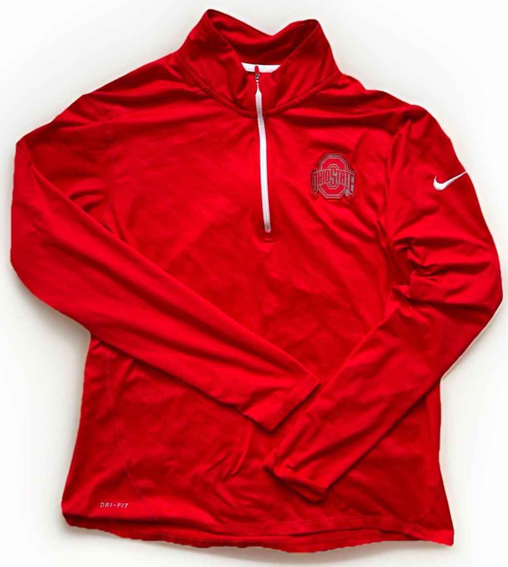 Nike Ohio State Buckeyes 1/4 Zip Dri-Fit Pullover • Men's L READ