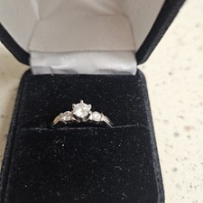 14K White Gold Diamond Solitaire Engagement Ring 0.92ctw Size 5.5