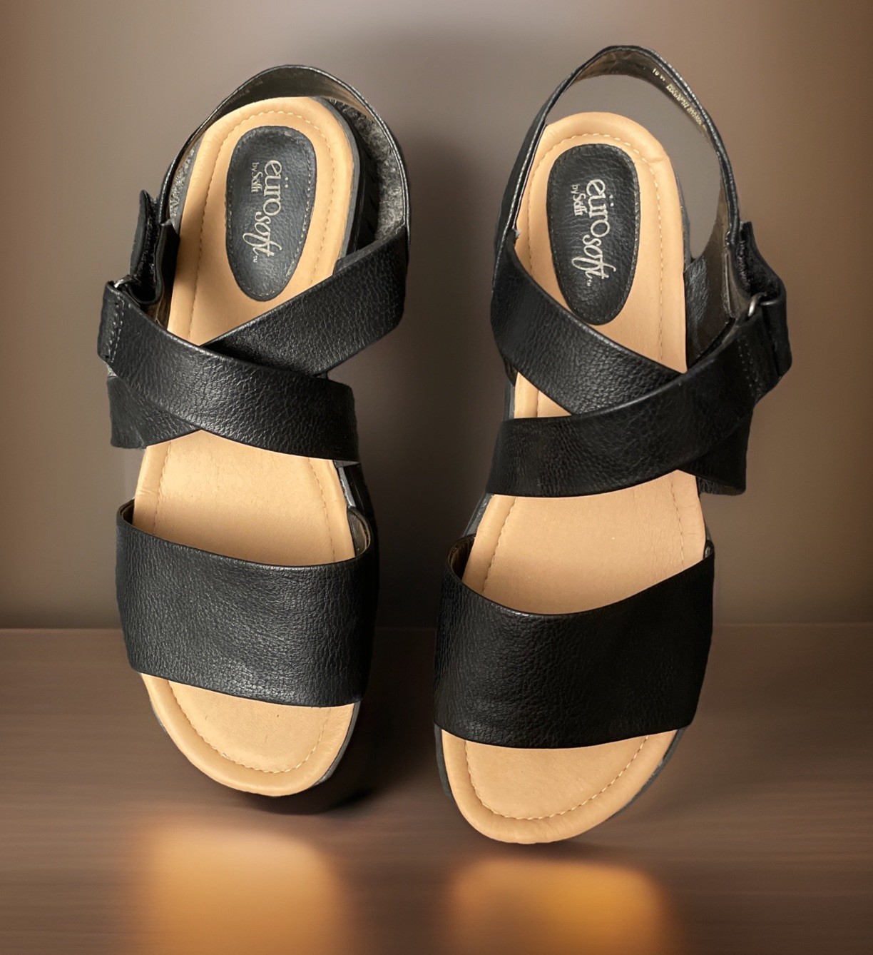 Euro Soft Brand Black Sandals Sz 10W New Never Worn Them / No Box Great Quality