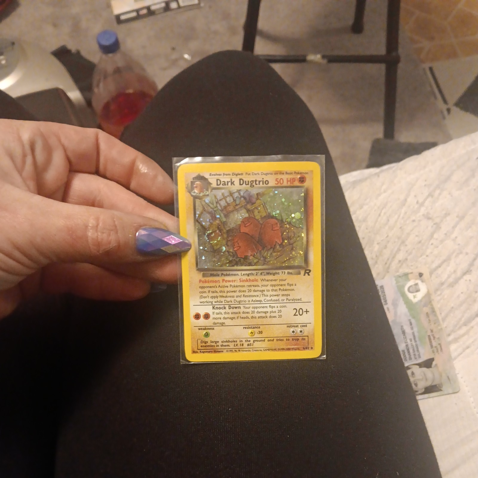 Pokemon Dark Dugtrio Team Rocket 1st Edition Holo Rare 6/82 Holo Swirl WOTC 2000
