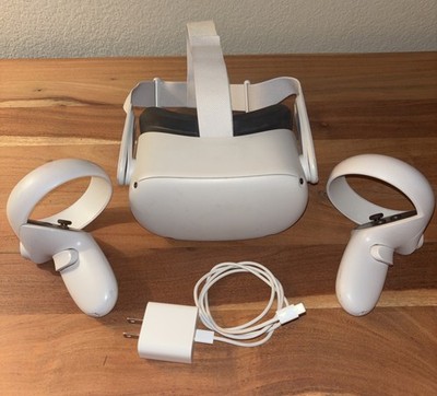 Meta Quest 2 Virtual Reality Headset 256 GB White w/ Controllers - Tested/Clean