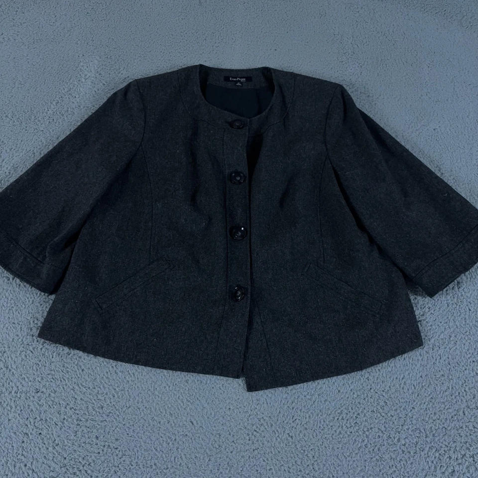 Evan Picone Pant Suit Womens 2X Multicolor Wool Blazer Trousers Slacks 2 Piece - Image 2 of 4