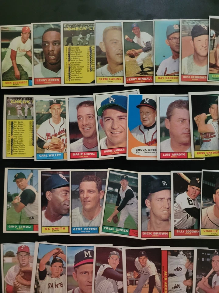 1961 Cartões de Beisebol Topps - 61 Cartões Vintage - Com Jim Perry e Hal Naragon - Imagem 2 de 4