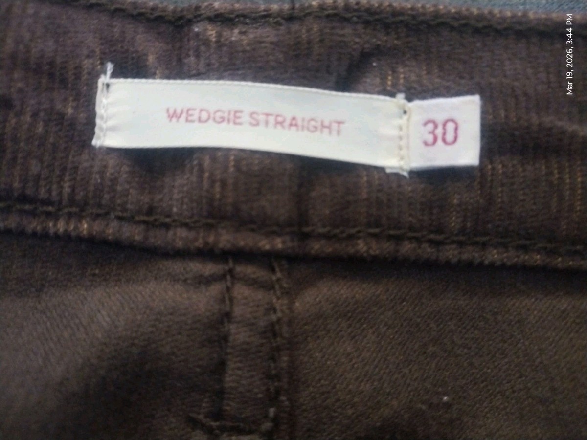 Levi’s PREMIUM “WEDGIE STRAIGHT” BIG E Hot Fudge Corduroy Cords Pants jeans 30 View 6