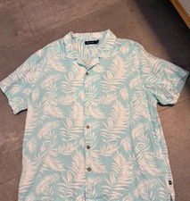 Nautica Herrenhemd Leinenhemd blau hochwertig...