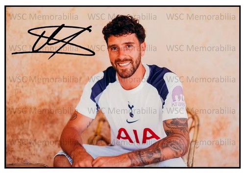 10955. Marcos Senesi Signed Pictures (A4 Prints) Tottenham Bournemouth etc.