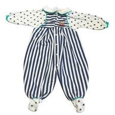 Vintage Baby Dior Romper 18 23 lbs Nautical Striped USA Made Infant Jumpsuit