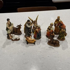 Roman Inc. Color Nativity 11 Piece Set Christmas Joseph Mary Jesus Christmas 6”