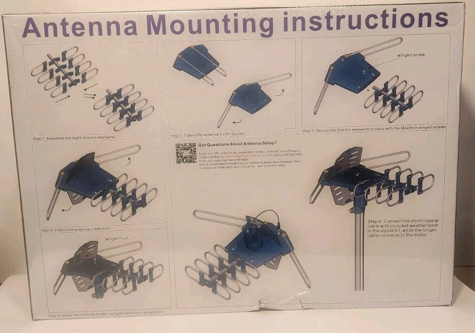 pingbingding WA2608 HDTV Antenna Amplified Digital Outdoor With Mounting Pole - Image 2 of 4