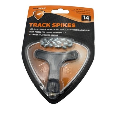 Sof Sole Track Spikes 1/4 Pyramid Steel 14 Pack Silver Shoe Wrench Replacement