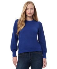 Jones New York Women's Solid-Color Mixed-Stitch Sweater - Sapphire-L