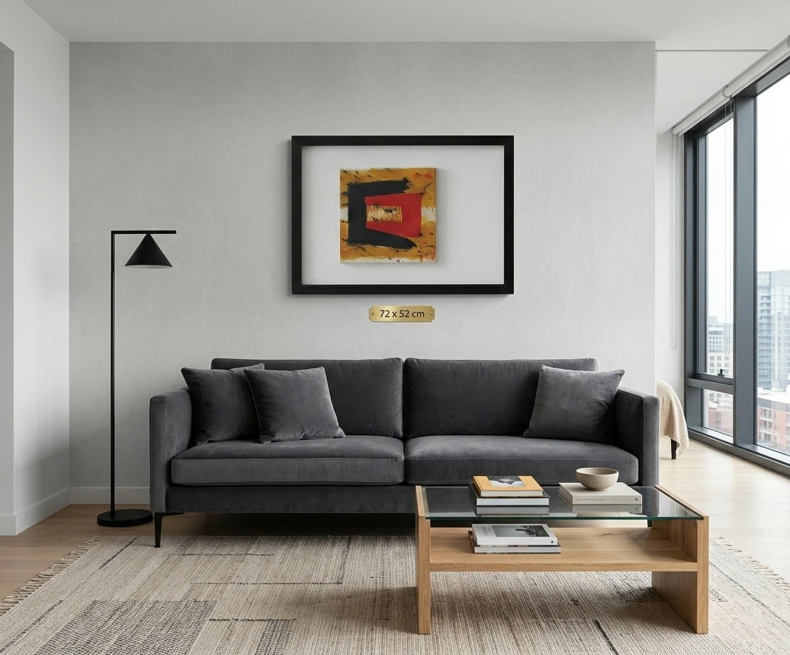 Original painting Oil on canvas over a wood framed 72 x 52 cm. hand made artwork