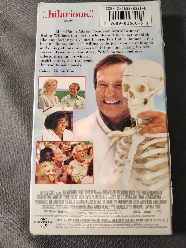 VHS Patch Adams Robin Williams In New Conditions*/ Sealed And Wrapped. - Image 2 of 3