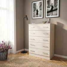 Cassettiera Camera da Letto 5 Cassetti 80x45x11 Bianco DecHome