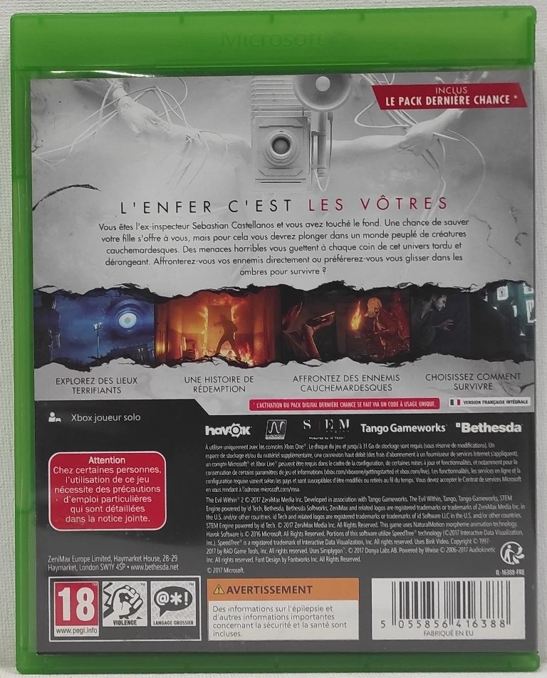 THE EVIL WITHIN 2 XONE FR OCCASION, photo 2 sur 2