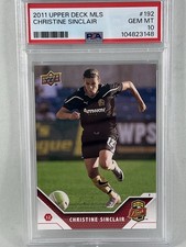 2011 Upper Deck #192 MLS Rookie Card Of Christine Sinclair PSA Gem Mint 10. rookie card picture