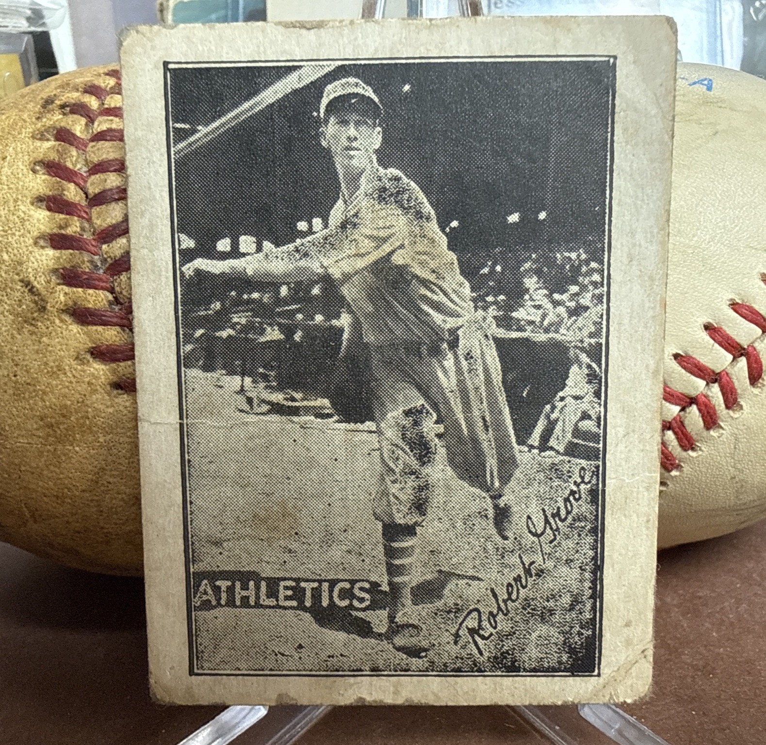 Vintage 1933 Original W574 Robert Lefty Grove Philadelphia Athletics HOF Card