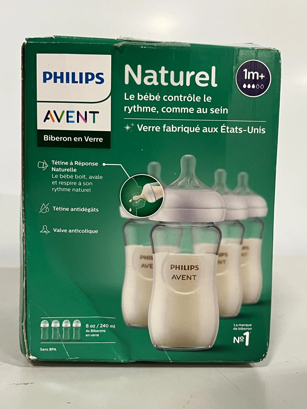 Philips Avent Glass Baby Bottles 8oz Pack Of 4 New
