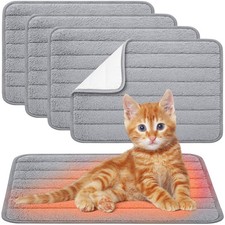 4 Pack Self Heating Cat Pad Indoor Grey Self Warming Pet Bed 16 x 20 Inch Was...