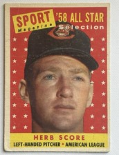 1958 Topps Sport Magazine '58 All Star Selection Herb Score #495