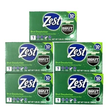 5x ZEST BRUT BARS DEODORIZER CLASSICALLY SCENTED MOISTURE SOAP BAR 50+ WASHES Ea