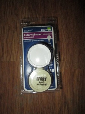 New Leviton 6683-IW 3-Way 600 Watt Push Dimmer Ivory /White NEW Sealed Package