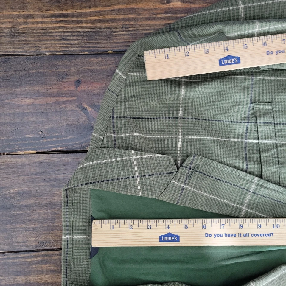 Structure Men's Sport Coat Blazer Two Button Green Plaid Cotton Size XL NEW - Image 4 of 4