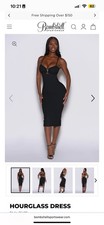 Bombshell Sportswear Hourglass Bodycon Dress Strappy Black Sleeveless Midi