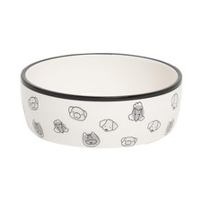 Pearhead Ceramic Dog Faces Bowl, 2 cups - small/medium, Bowl