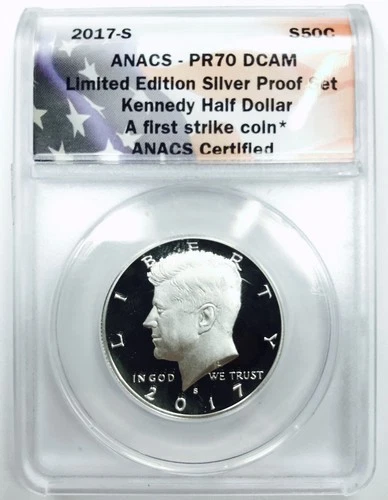 2017 S KENNEDY HALF DOLLAR! ANACS PR70 DCAM! BEAUTIFUL! WOW! NR #P1770