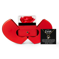 To My Love Anniversary Valentine Heart Necklace Heartfelt Eternal Rose Gift box