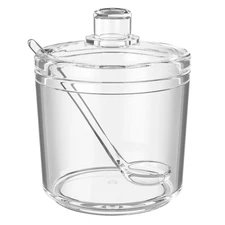 Sugar Container with Lid and Spoon,Sugar Bowl Acrylic Jar for Coffee Bar Acce...
