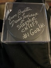 Autographed Yvon Barrette Puck Slap Shot GTP Any Third Party Authentication