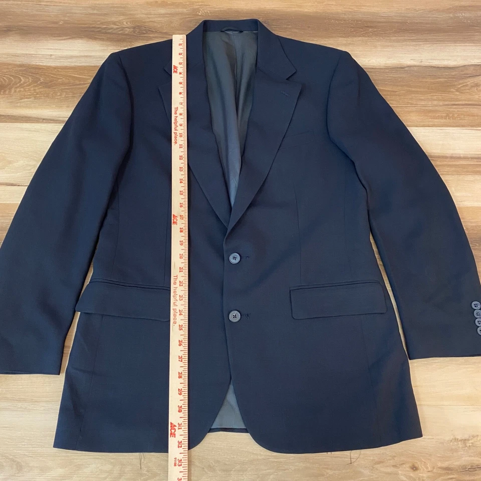 Blazer Vintage Perry Ellis Hombres 42L Azul Marino 2 Botones Chaqueta Deportiva Hecha en EE. UU. Foto 3 de 4