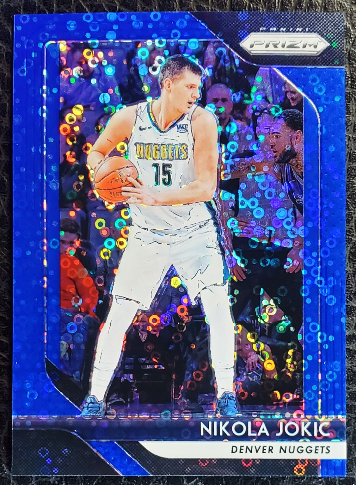 2018-19 PRIZM NIKOLA JOKIC FAST BREAK BLUE DISCO PRIZM #92 SP /175 NUGGETS MINT