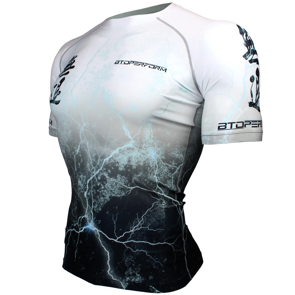 FX-303W NO RETREAT -White Skin Tight Compression Base layer Jiujitsu Rash guard - Image 3 of 4
