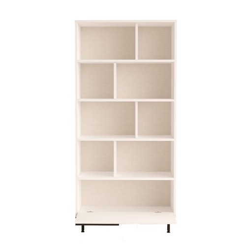 Libreria Moderna Con Vani A Giorno Ed Anta Frontale 84x30x175 Ocean Bianca - Foto 4 di 6