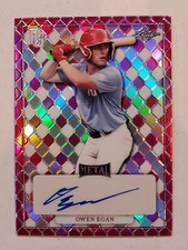 OWEN EGAN 2022 Leaf Perfect Game Showcase PINK METAL AUTO #'d 3/6 UCLA