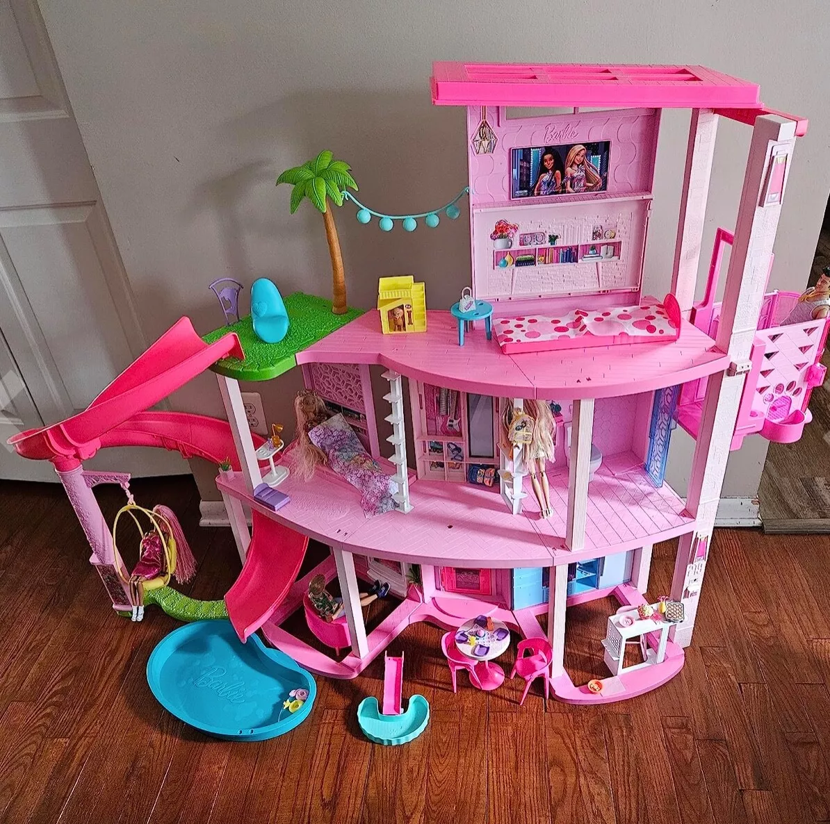 Barbie Dreamhouse Pool Party Doll House With 75+ Pc, 3 Story Slide : Target