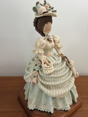 Gilfina Faceless Victorian Doll Polymer Clay on Wood Base | eBay