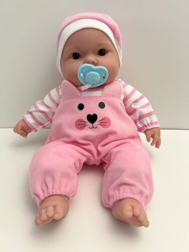 Berenguer Realistic Baby Doll Pink Girl Cat Outfit Brown Eyes Pacifier JC Toys