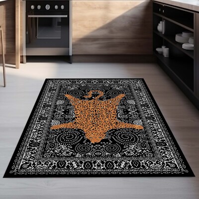 Tiger Rug, Tibetan Tiger Rug, Modern leopard print rug, Digital animal print ru