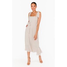 Show Me Your Mumu Women's Gray BS3-0413S Claire Midi Dress Size S NWT