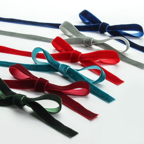 45M Soft Velvet Ribbon Trims Single Face Velour Webbing for Floral Craft Costume - Picture 4 of 23