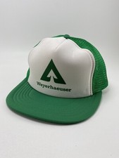 Vintage 1980's Weyerhaeuser Hat, Mesh Forest Sustainability Snapback Trucker Cap