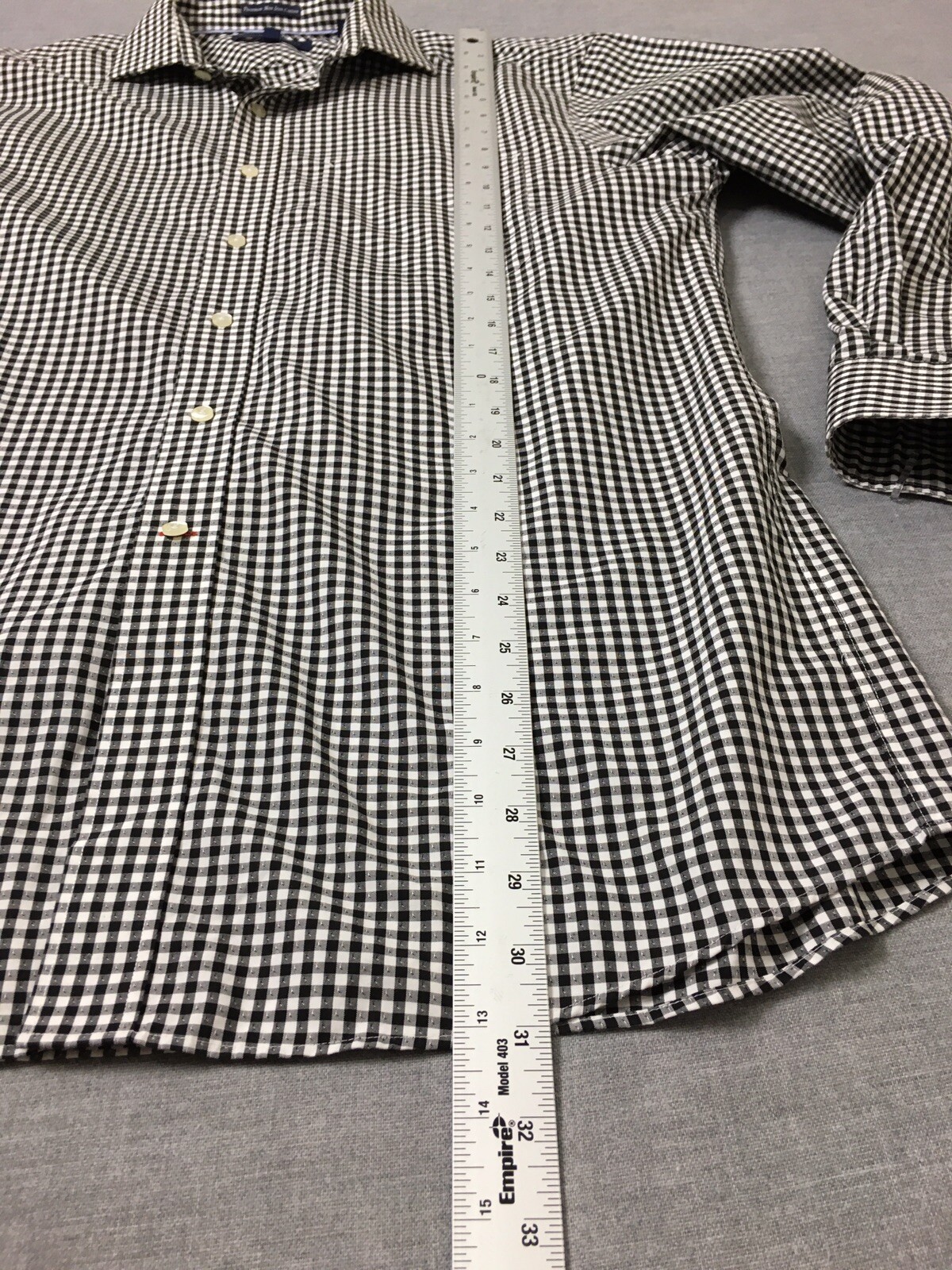 Tommy Hilfiger Shirt Mens 15.5 ( 34-35) Gray Plaid Long Sleeve  Button Down thumbnail 12