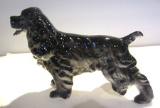 Vintage English Springer Spaniel Porcelain  Figurine dark brown/white