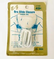 Vintage E-Z Bra Slide Closure Hook Replacement Hooks Unopened Package USA