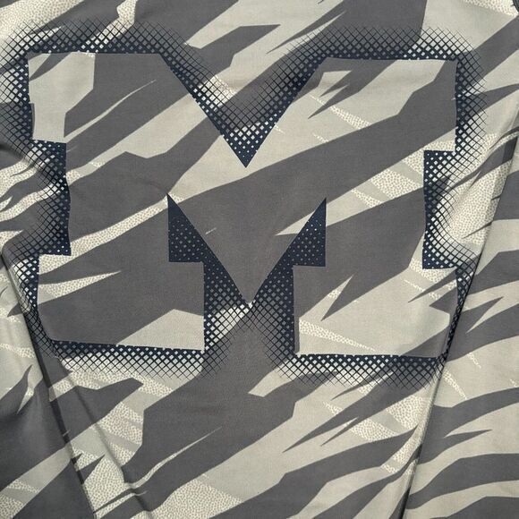 Michigan Wolverines Shirt Mens Adidas Small Gray Climalite Camo Long Sleeve NCAA